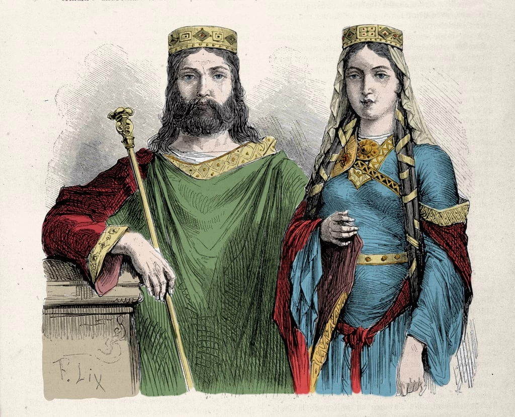 Frederic Theodore Lix - Clodoveo (481, 511) re dei Franchi con la sua seconda moglie Santa Clotilde (Clothilde) regina